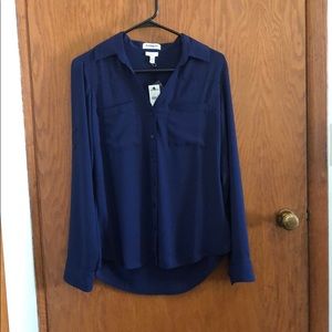 Gorgeous Express dark blue blouse size Small